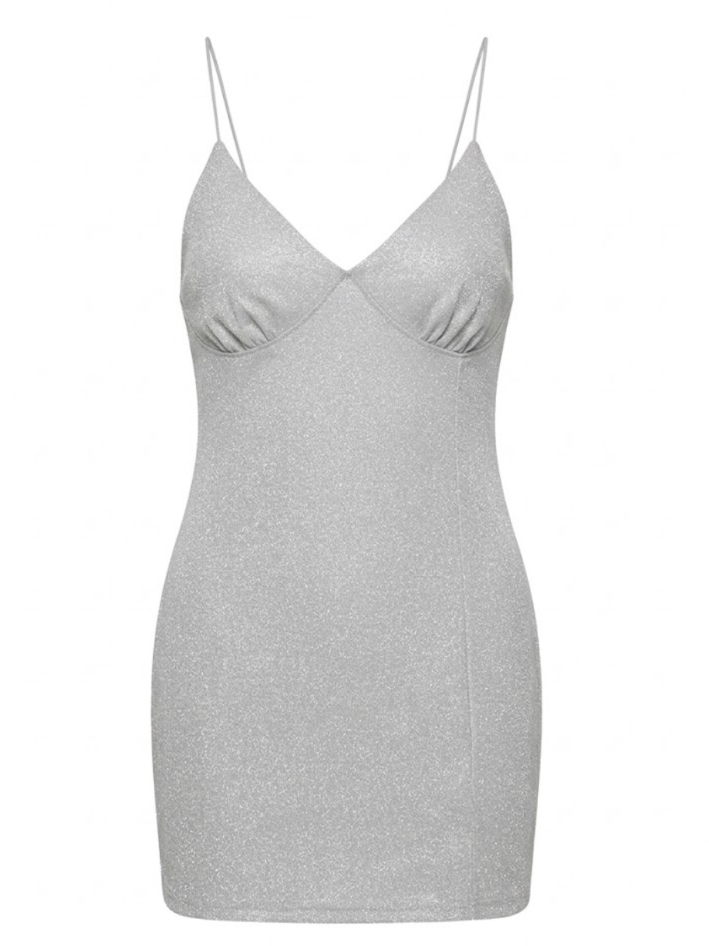 H&M Champagne Silver Sparkle Mini Dress Crisscross Back – Size XL NWoT